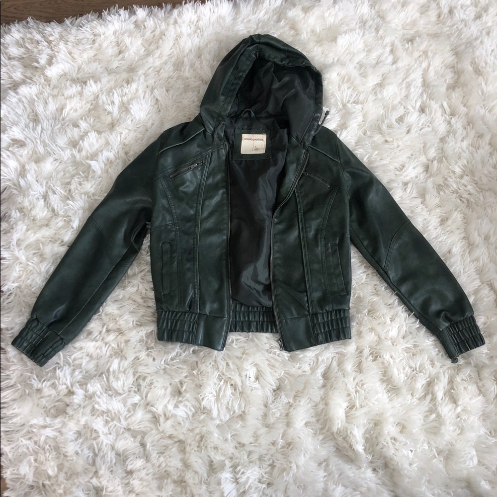 Green leather jacket